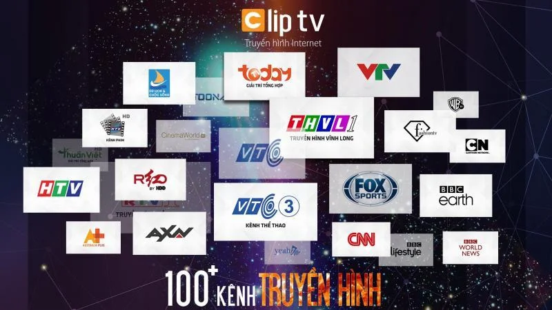 Các kênh truyền hình có trên ClipTV gia đình