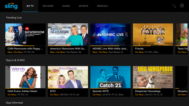 Những nội dung bạn có thể xem trên SlingTV Những nội dung bạn có thể xem trên SlingTV