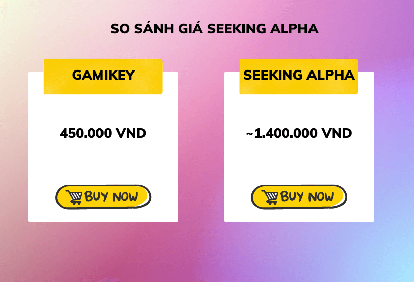 So sánh giá mua tài khoản Seeking Alpha tại Gamikey và trang chủ