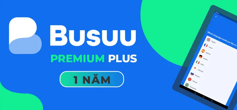 Mua tài khoản Busuu Premium Plus để có thể học 3 ngôn ngữ cùng lúc