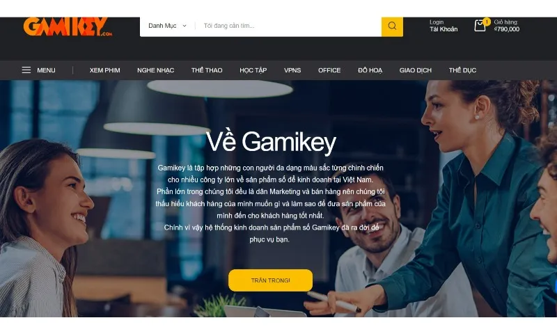 Gamikey - Thương hiệu cung cấp các sản phẩm tài khoản uy tín nhất hiện nay