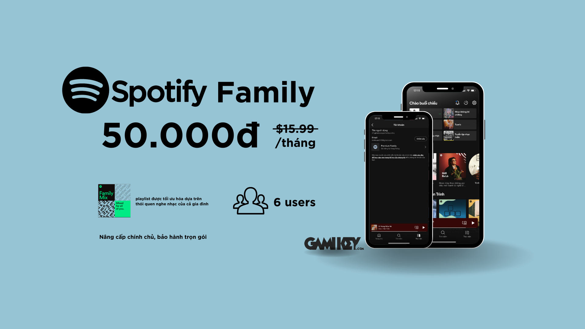 Nâng Cấp Spotify Premium Giá Rẻ Trọn Đời. TK gia đình 99K