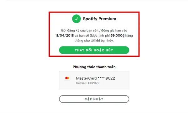 tai khoan spotify 1 nam 2 Xác nhận đăng ký thành công