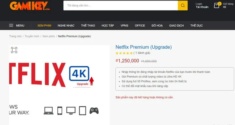 shop ban tai khoan netflix 3 Giao diện Shop tiện lợi