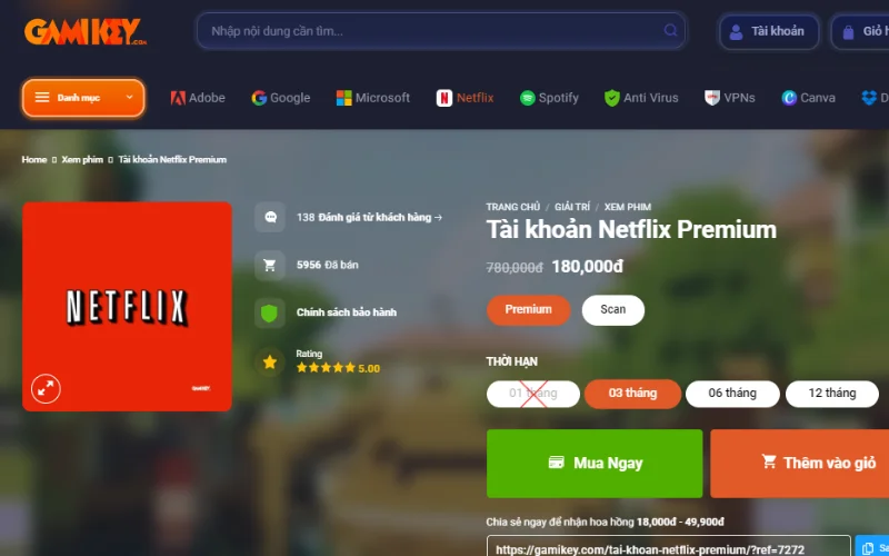mua tai khoan netflix 1 nam 5 Mua tài khoản netflix năm