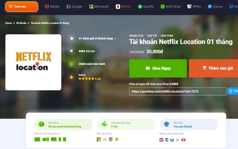 mua tai khoan netflix 1 nam 6 Mua tài khoản Netflix năm
