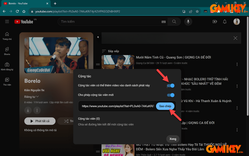 cách chuyển playlist trên Youtube sang tài khoản khác