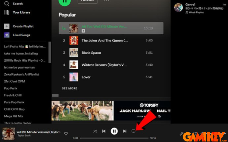 cach lap lai bai hat tren spotify 10