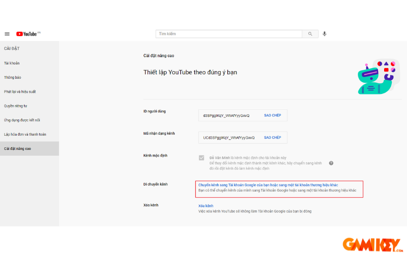 huong dan chuyen kenh youtube tu gmail cu sang gmail moi 3 Hướng dẫn chuyển kênh Youtube từ Gmail cũ sang Gmail mới