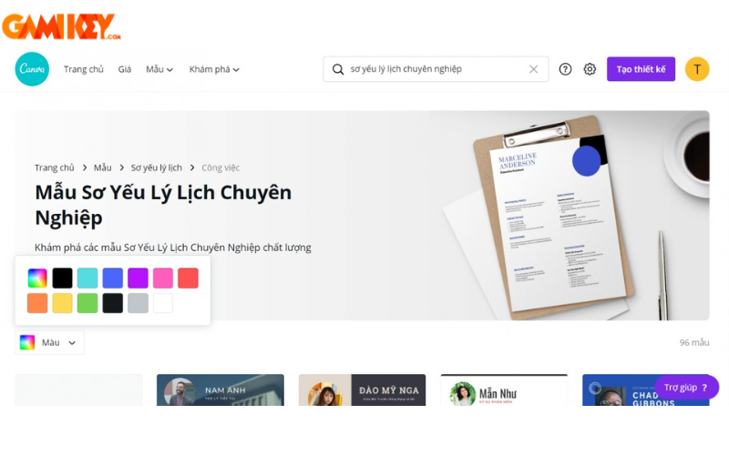 cách tạo cv trên canva