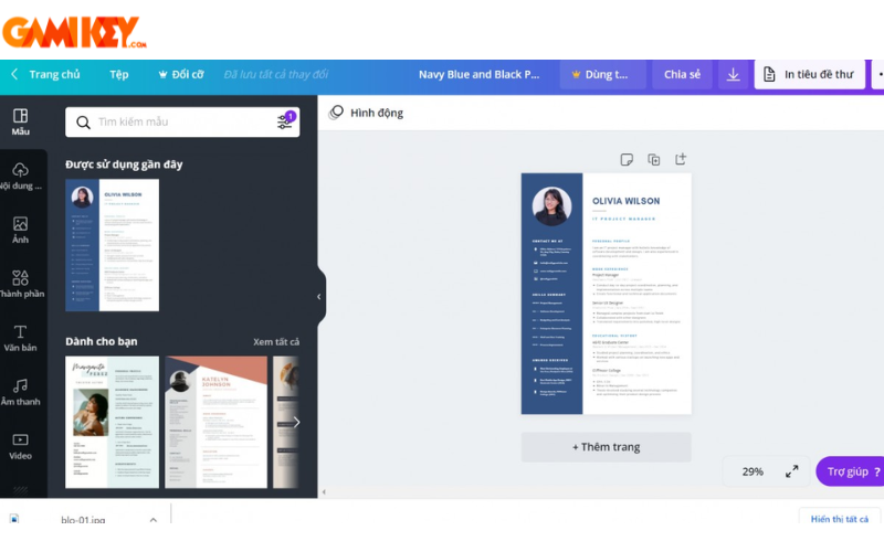 cách tạo cv trên canva