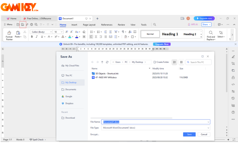 Cách lưu file trên máy tính
