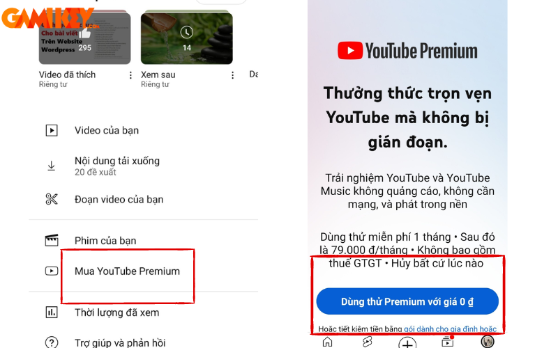Hướng dẫn đăng nhập youtube premium