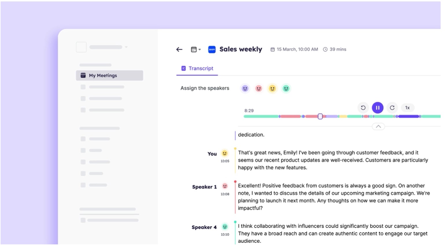Bản ghi cuộc họp AI