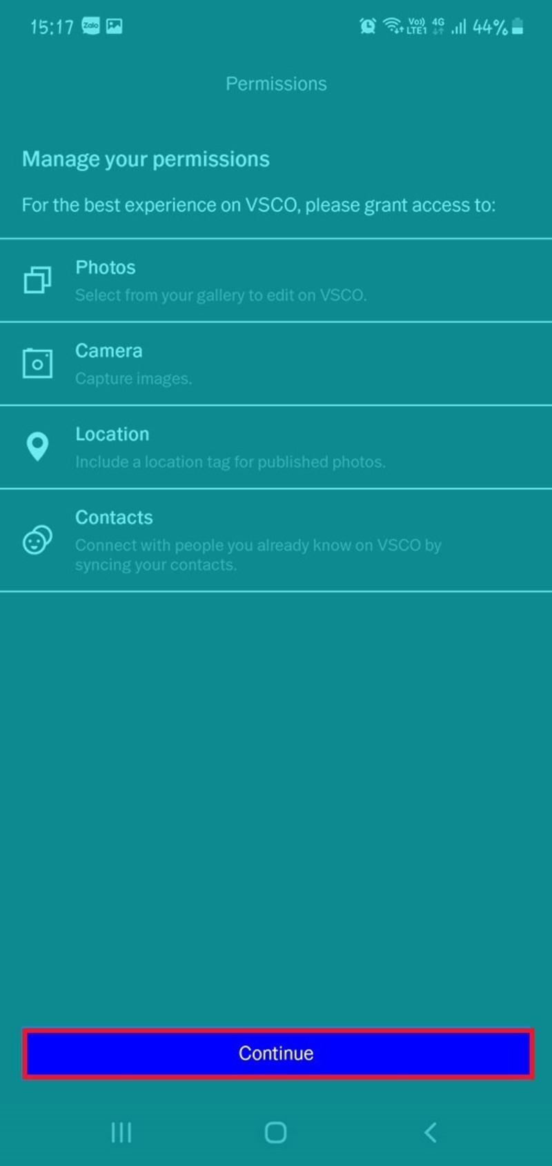 cách đăng nhập tài khoản VSCO