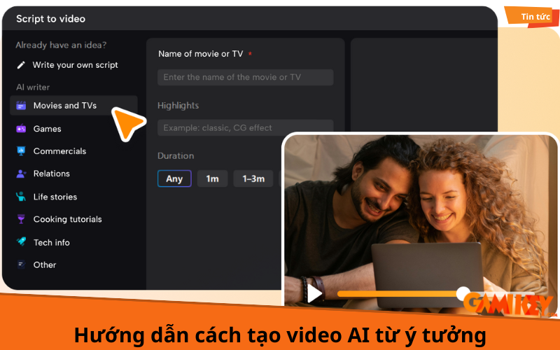 Hướng dẫn cách tạo video AI từ ý tưởng