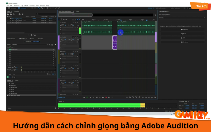 cách chỉnh giọng bằng Adobe Audition