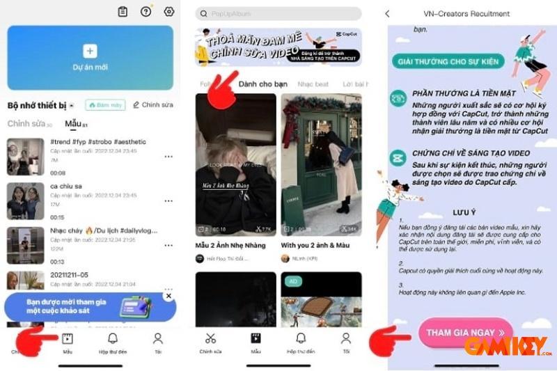 cách đăng mẫu lên capcut