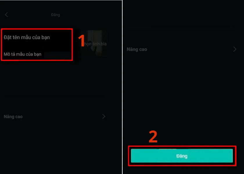 cách đăng mẫu lên capcut