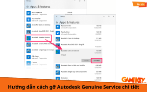 cách gỡ Autodesk Genuine Service