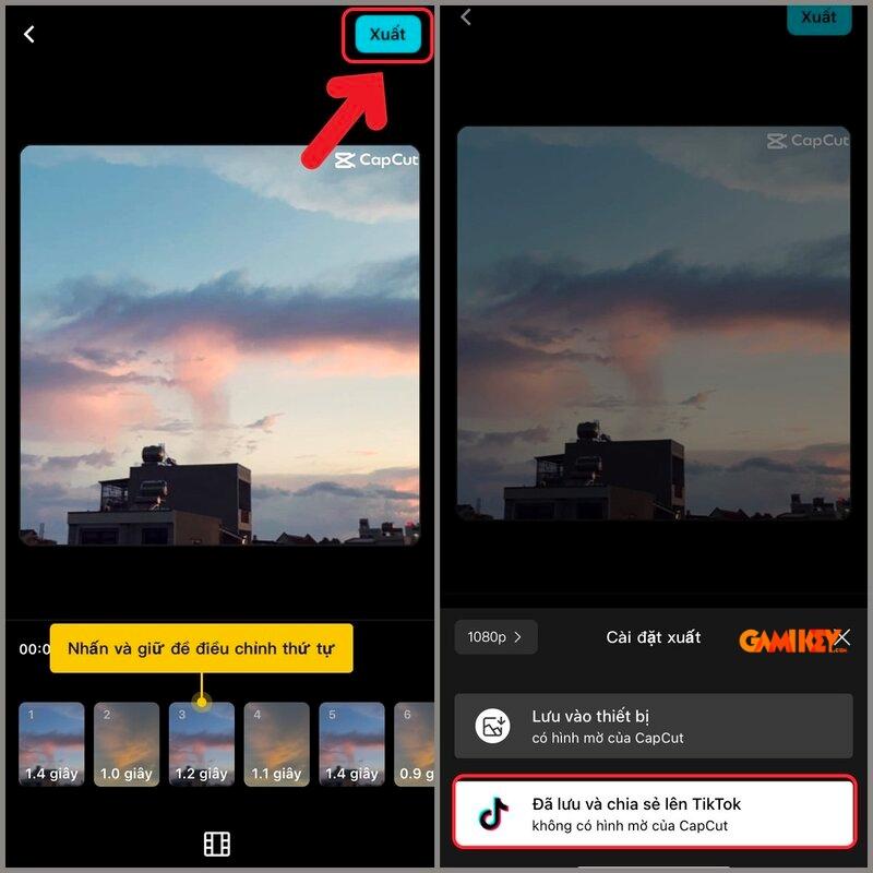 cách lưu video capcut không có logo
