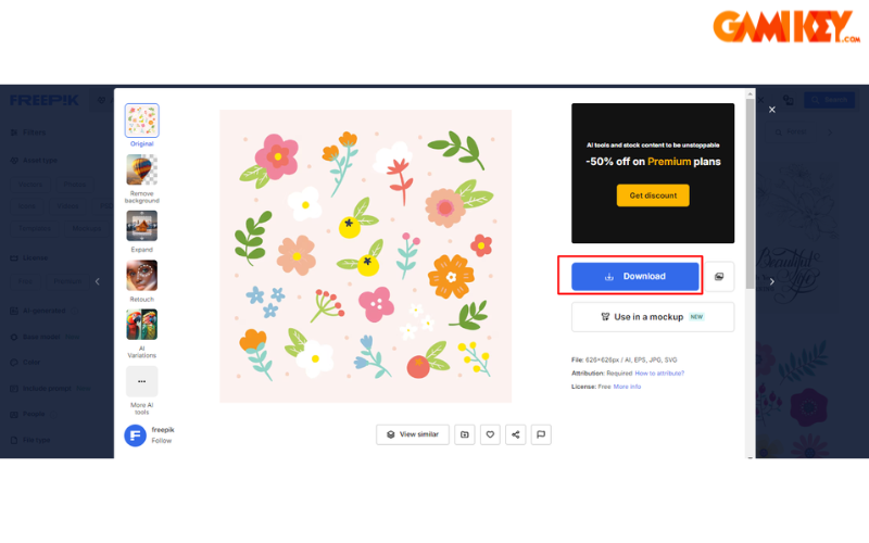 cách tải Premium trên Freepik
