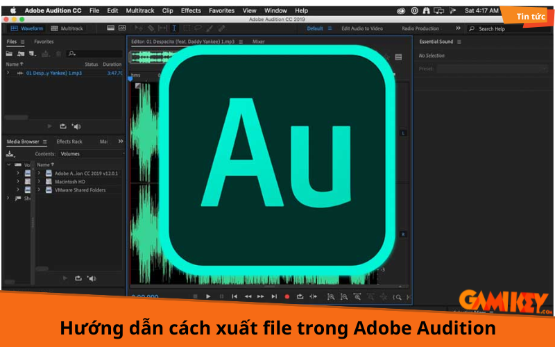 cách xuất file trong Adobe Audition