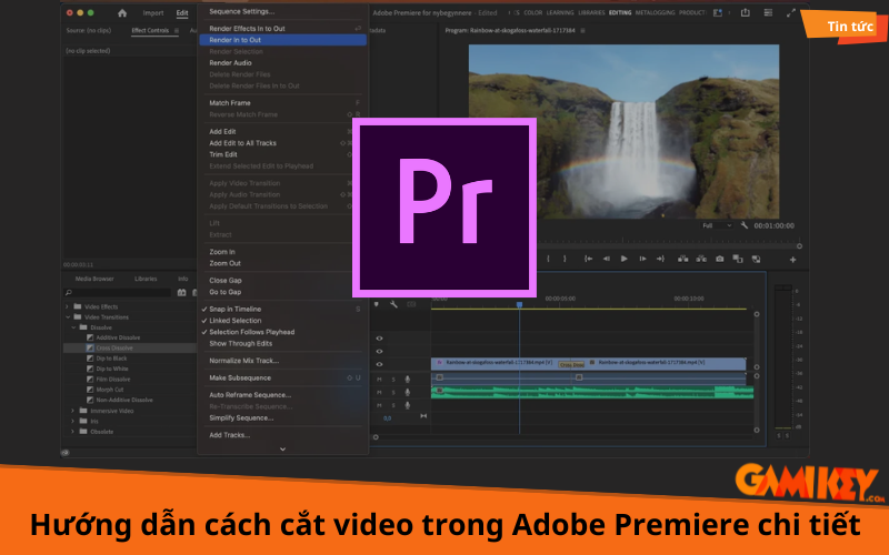 cách cắt video trong adobe premiere