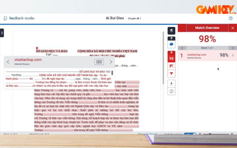 cách dùng Turnitin