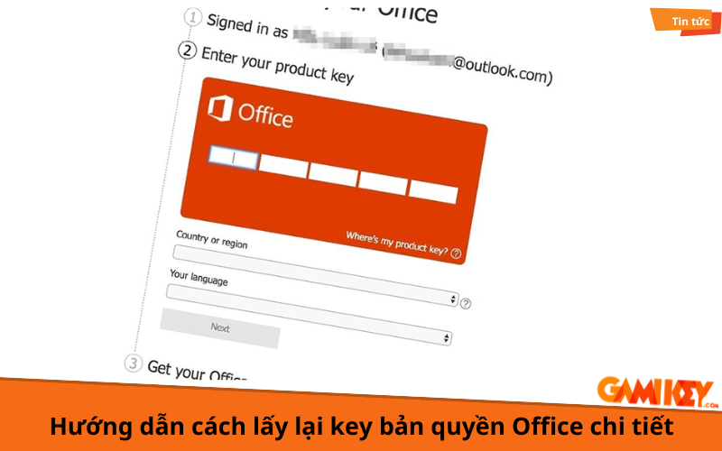 cách lấy lại key bản quyền office