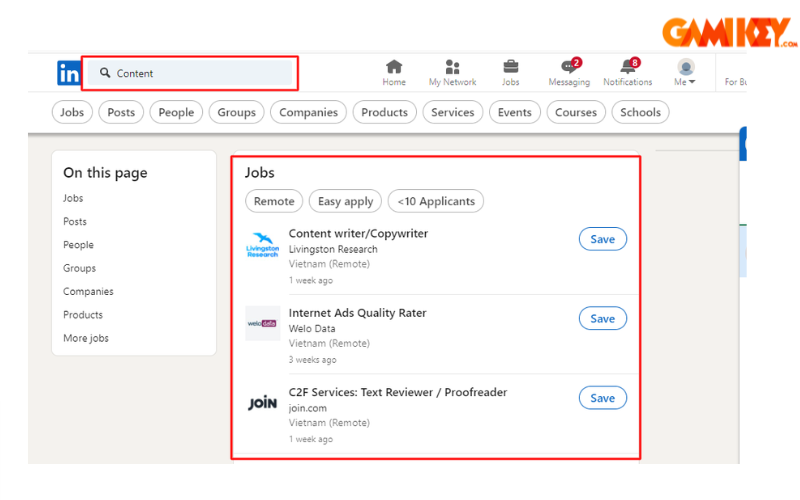 cách tìm việc trên LinkedIn