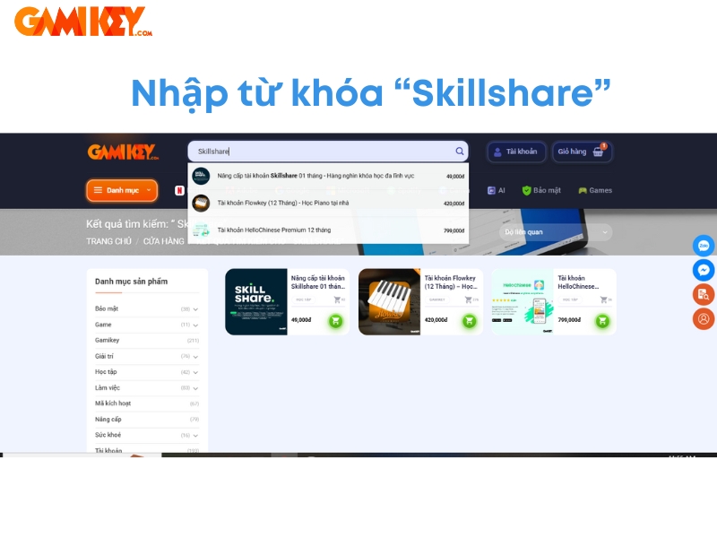 Nâng cấp tài khoản Skillshare 01 tháng