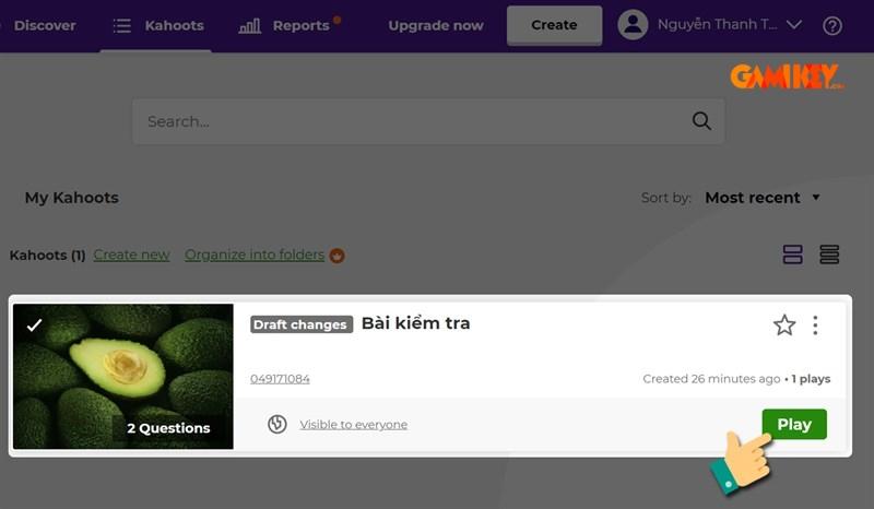 Cách tạo game trên Kahoot