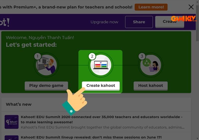 Cách tạo game trên Kahoot