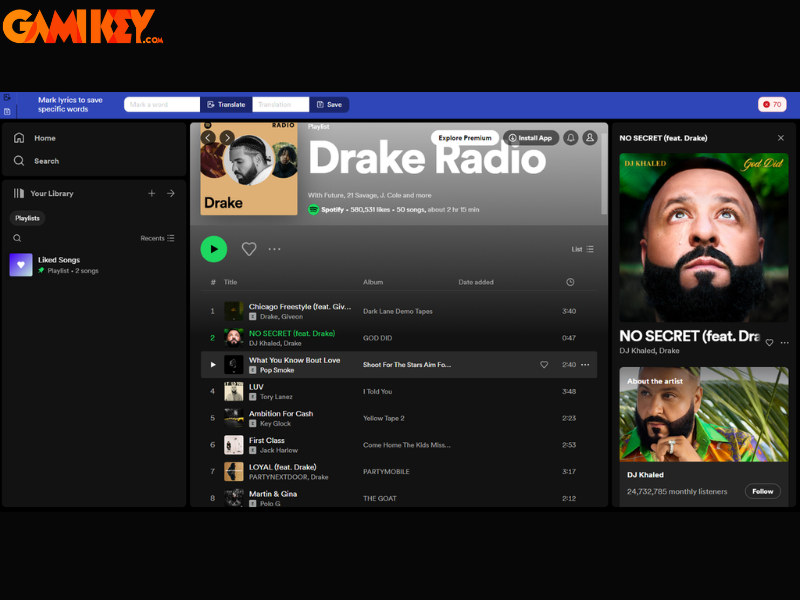 Spotify không hiện lời bài hát
