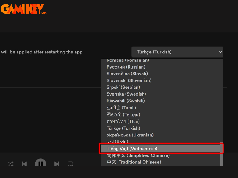 cách đổi ngôn ngữ trên Spotify