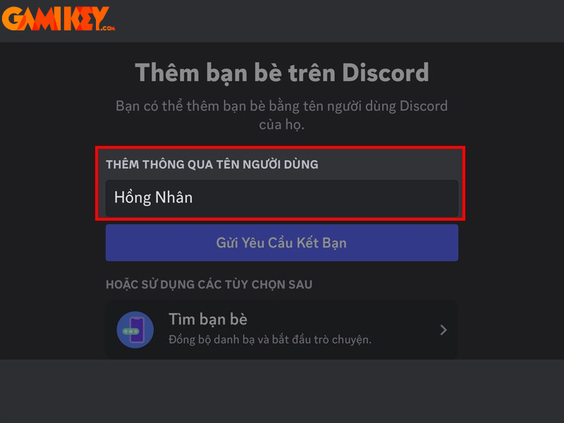 cách kết bạn trên Discord