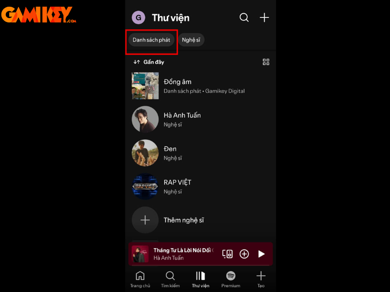 cách xóa bài hát trên Spotify