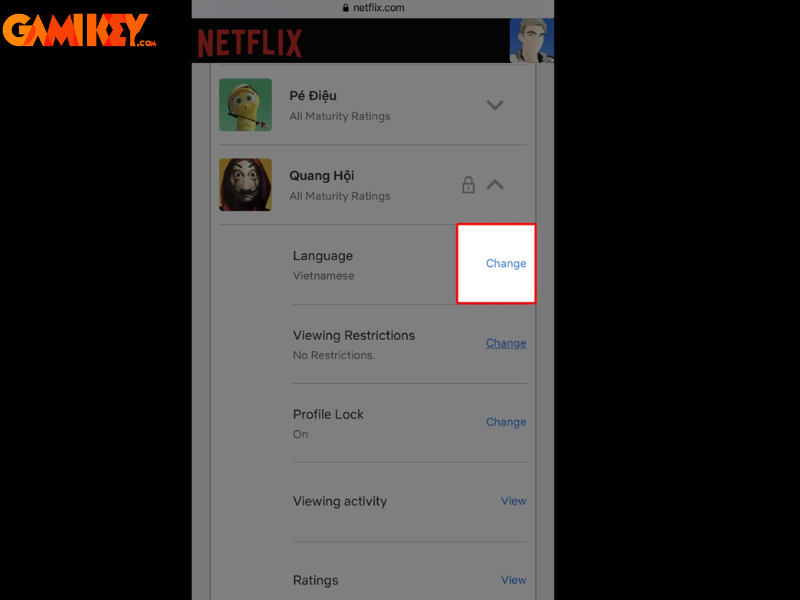 đổi ngôn ngữ netflix