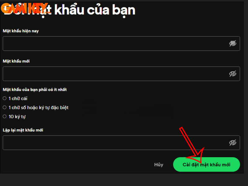 đổi pass Spotify