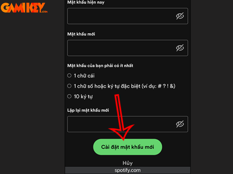 đổi pass Spotify