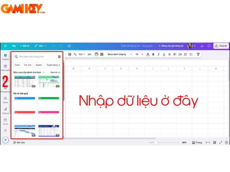 cách sử dụng Canva Sheets
