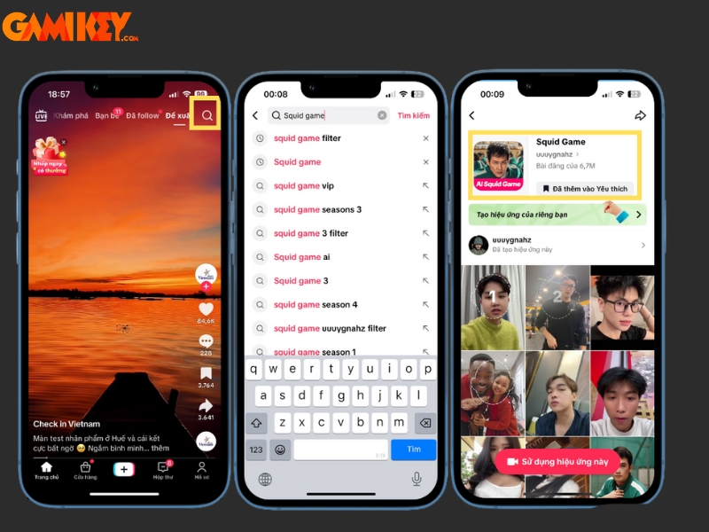 cách tạo ảnh Squid Game 3 bằng filter trên TikTok