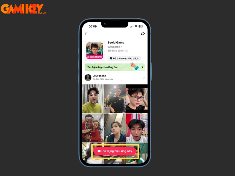 cách tạo ảnh Squid Game 3 bằng filter trên TikTok